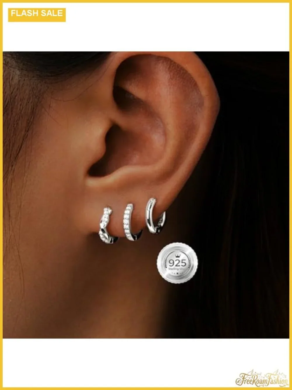 14K Gold Plated Huggie Hoop Earrings for Women, Hypoallergenic Sterling Silver